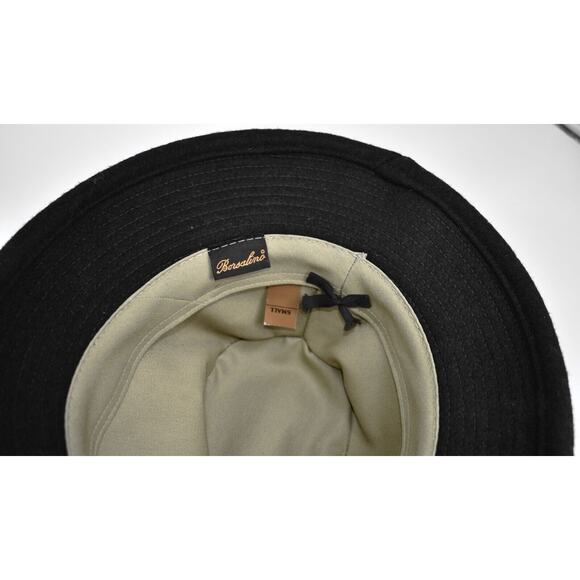 B0 NEW BORSALINO Black Wool Fedora Hat Size Small/54CM - Picture 5 of 5